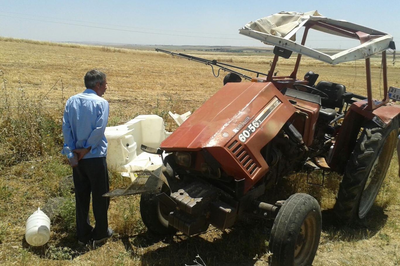 Ergani’de traktör devrildi: 1 yaralı